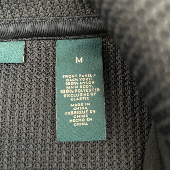 Perry Ellis Full Zip Two Color Fabric Design Jacket Olive Green + Navy Sz M - Picture 12 of 15